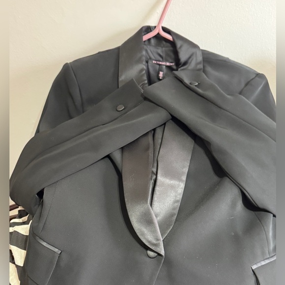 🥂Elegant Vintage Ladies Victoria’s Secret Black Tuxedo Style Suit Jacket Size 12 - Picture 11 of 16